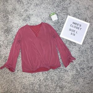 Maroon Flowy Long Sleeve Top